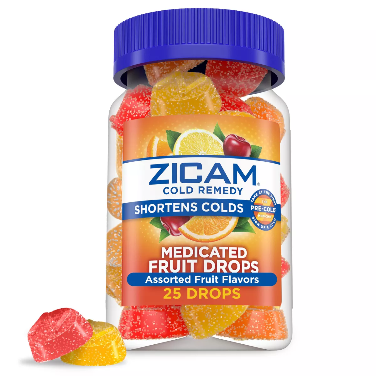 Zicam Cold Remedy Medicated Fruit Drops Assorted Fruit Flavors, 25 Ea